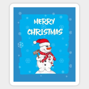 MERRY Christmas Festive Cute Snowman Sticker